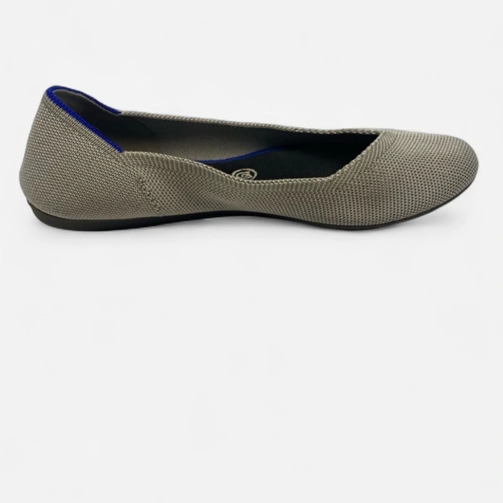 Rothy’s Flax Birdseye Round Toe Flats 8.5 Gray Neutral Sustainable Luxe - Picture 4 of 8